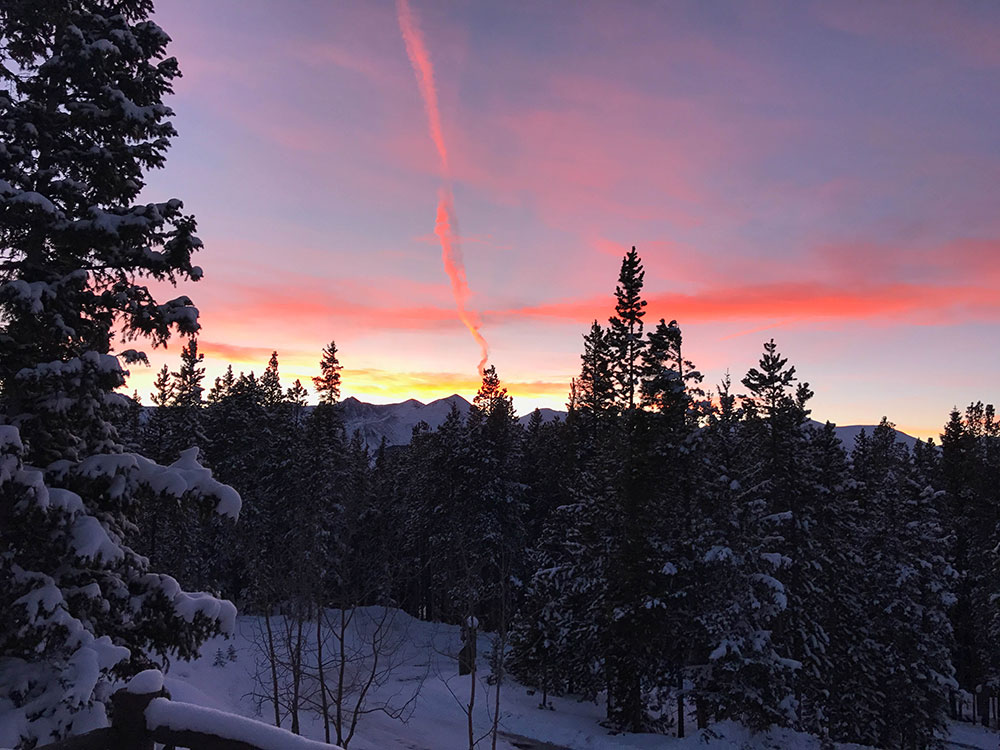 Sunset over Breckenridge Colorado Mountains